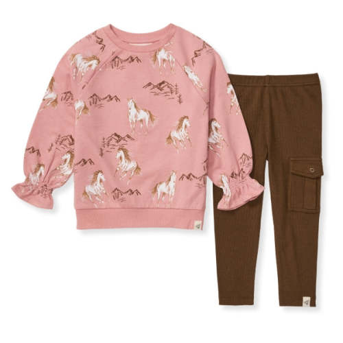 Horse Love Organic Girl Shirt and Pants Set – Burt's Bees Baby