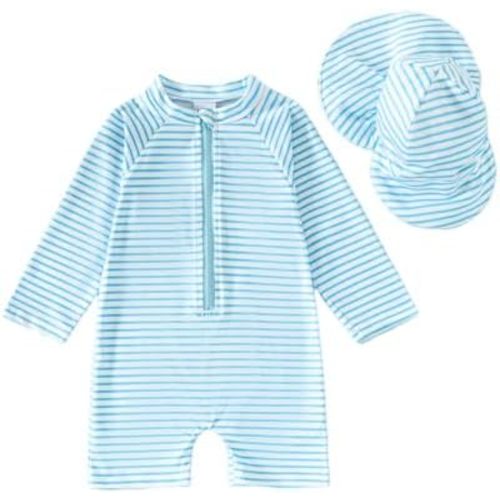 Noubeau Baby Boys' One Piece Swimsuits Toddler Swimwear with Rash Guard Infant Bathing Suit for Boys Swim Sun Hat Set