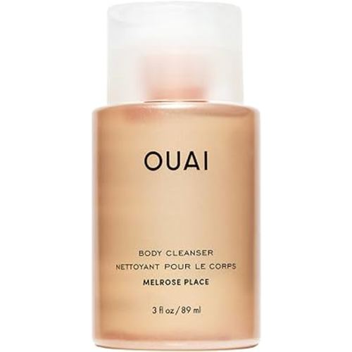 OUAI Body Cleanser Travel Size, Melrose Place - Foaming Body Wash with Jojoba Oil & Rosehip Oil to Hydrate, Balance & Soften Skin - Paraben, Phthalate, Sulfate Free Skin Care Products (3 Fl Oz)