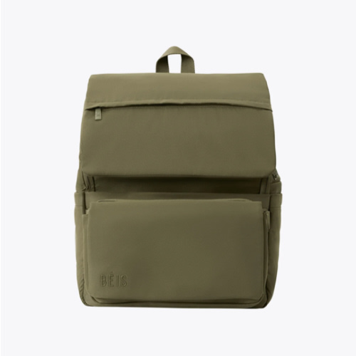 BÉIS 'The Ultimate Diaper Backpack' in Olive - Green Backpack Diaper Bag