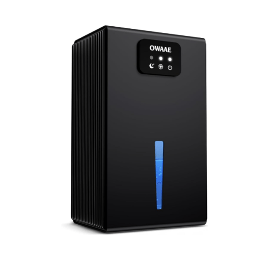 Dehumidifier, 1000 sq.ft Quiet Dehumidifiers for Home Bedroom Bathroom Basement with 95oz Water Tank, Sleep Mode, Auto Shut-Off 7 Colors LED Light, Black