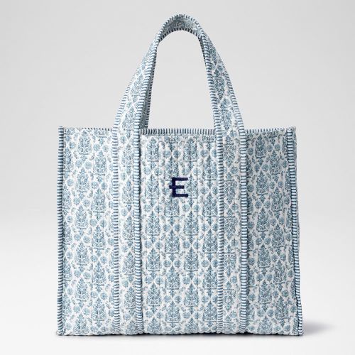 Block Print Quilted Oversized Tote