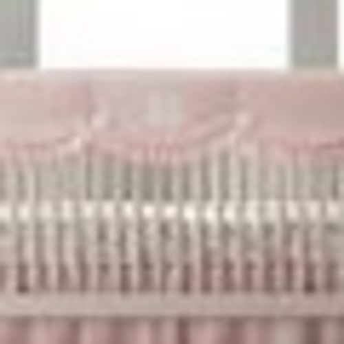 Petal Pink Linen Scalloped Crib Rail Cover