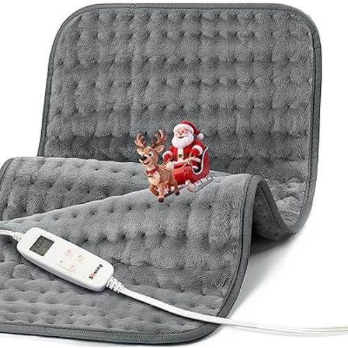 Heating Pad for Back Pain Relief, 17" X 33" XXX-Large Heating Pads for Cramps,Electric Heating Pad XL with 6 Fast Heating Settings,Moist Dry Heat Options,Auto-Off,Machine Washable, Light Gray