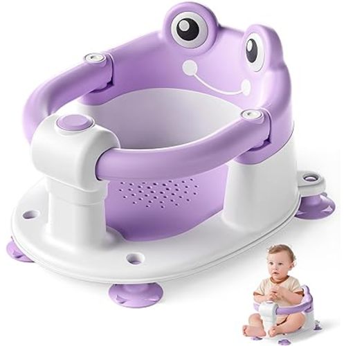 Baby Bath Seat for Babies 6 Months & up Non-Slip Toddler Bath Seats for Sitting Up Infant Bathtub Chair with Suction Cups and Soft Cushion for Baby Shower Tub Seat