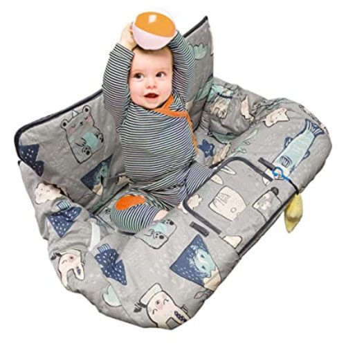 Shopping Cart Cover for Baby Cotton High Chair Cover, Machine Washable for Infant, Toddler, Boy or Girl (Cute)