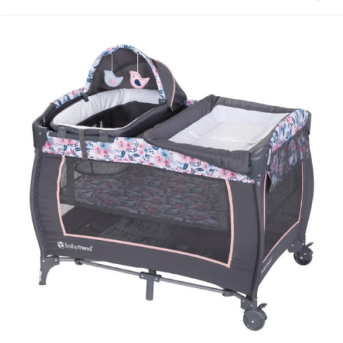 Baby Trend Lil’ Snooze® Deluxe II Nursery Center Playard | Portable Baby Playard with Changing Table