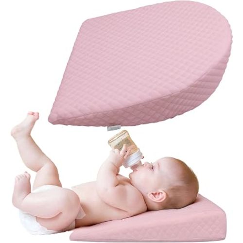 Pregnancy Wedge, Breathable, Premium Foam with Removable Cover, PILLOW,Pink
