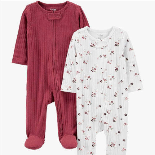 Simple Joys by Carter's unisex baby 2-pack 2-way Zip Textured Sleep and Play