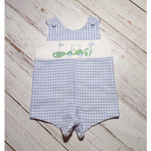 Boys Golf Jon Jon, Blue Gingham