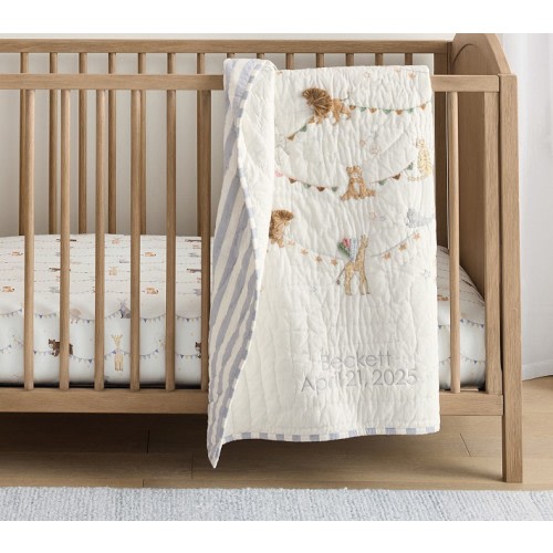 Party Animals Organic Baby Quilt | Pottery Barn Kids