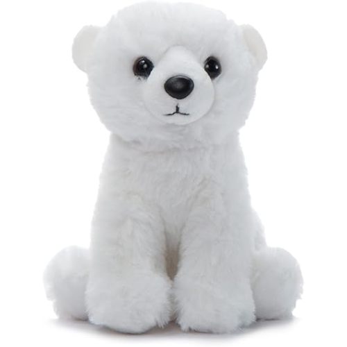 The Petting Zoo Polar Bear Stuffed Animal Plushie, Gifts for Kids, Wild Onez Babiez Zoo Animals, Polar Bear Plush Toy 6 inches