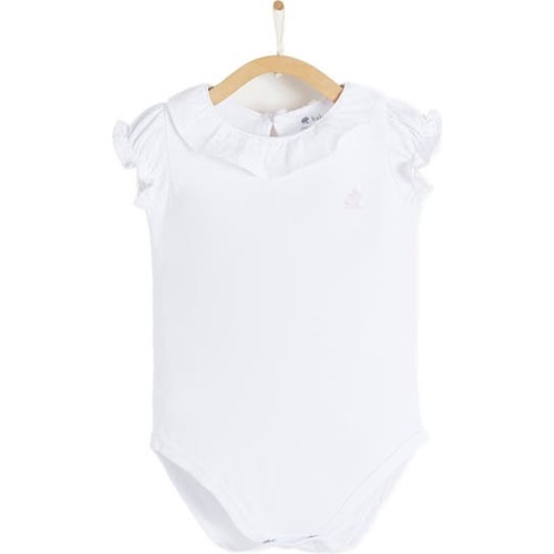 Premium Peruvian Pima Cotton Essentials Detailed Collar Bodysuit for Infant, 3-6M