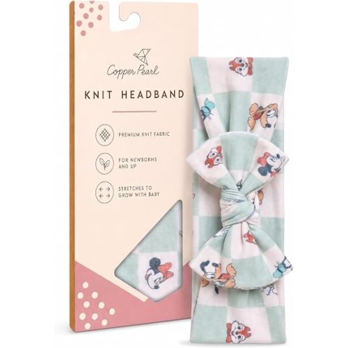 Copper Pearl Baby Bows: Soft and Stretchy Headbands for Baby Girls, Newborn and Toddler Hair Bows and Accessories, Stylish Bow Headband, Mickey Mouse & Friends