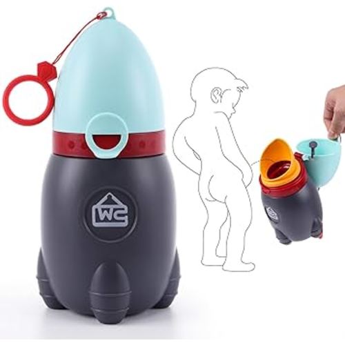 2025 Upgraded Travel Urinal for Kids,Rocket Toys Portable Emergency Urinal for Toddler,Light and Easy to Carry,Suitable for Car,Travel,Camping and Children's Urinal Potty Training(Quiet Blue)