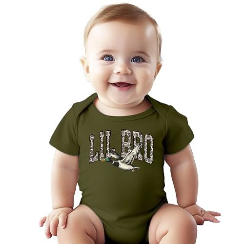 Camo Lil Bro Baby Bodysuit Duck Hunting Boys Snap One-Piece