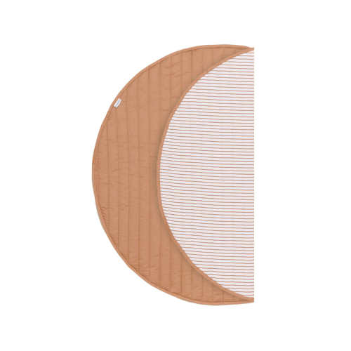 Quilted Cotton Reversible Playmats | Stripes - Camel