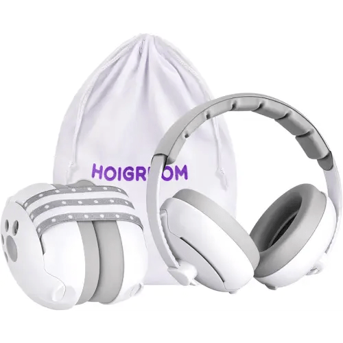 Baby Headphones for Noise, 2-in-1 Baby Ear Muffs Noise Protection for Ages 0-48 Months with Adjustable Headband Infant, Baby Hearing Protection Earmuffs for Outdoor, Sleep, Airplane & Music Festivals