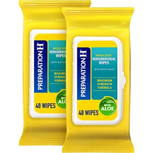 Preparation H Hemorrhoid Flushable Wipes with Witch Hazel for Skin Irritation Relief - 96 Count