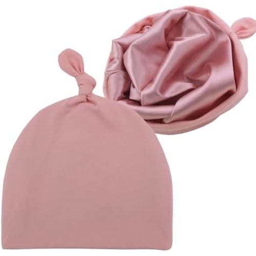 Silky Satin Lined Newborn Hat Hair Care Knot Beanie Hats for Infant Baby Boys Girls Caps 0-6 Months