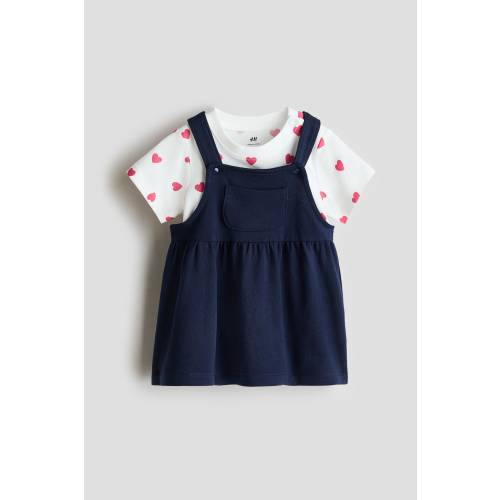 2-PIECE OVERALL DRESS AND TOP SET