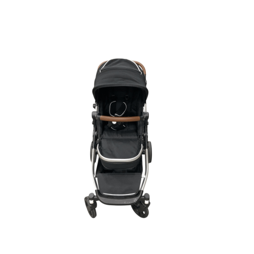 Mockingbird Single to Double 2.0 Stroller, 2025, Black, Silver With Penny Leather, Windowpane