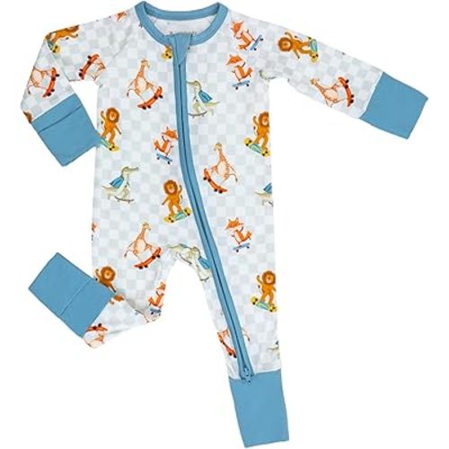 LollyBanks Baby Pajamas, Long Sleeve Baby Romper with 2-Way Zipper, 95% Viscose from Bamboo and 5% Spandex, Infant Sleepers