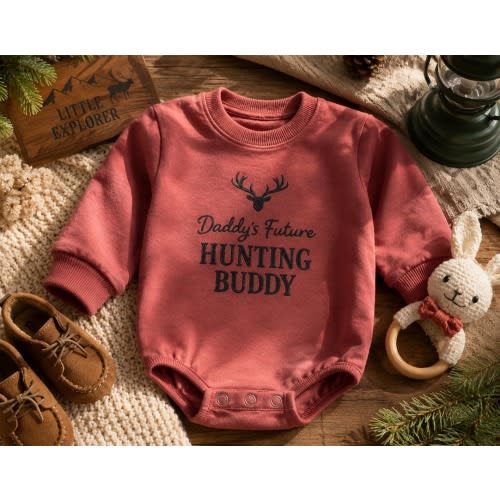 Daddy's Future Hunting Buddy Baby Romper, Hunting Baby Outfit, Deer Hunting Baby Bodysuit, Outdoor Baby Outfit, Baby Boy Hunting Gift