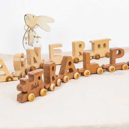 Wooden train sets, personalized trains, custom wooden trains, wooden toddler toys, childrens birthday gifts, custom toddler gifts