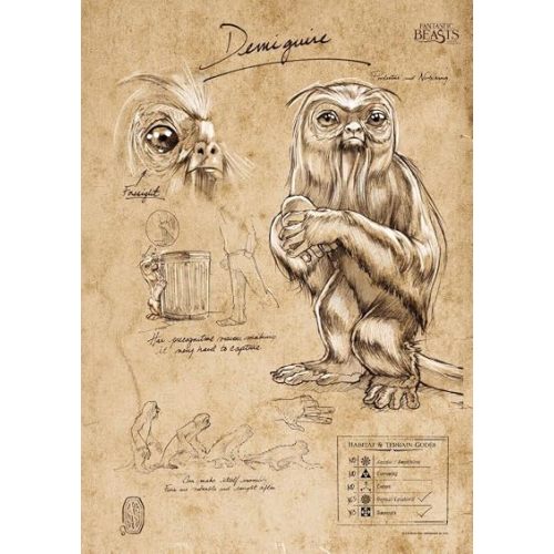 Fantastic Beasts and Where to Find Them - Demiguise Sketchbook - Durable 17” x 24 Wall Art – NOT Made of Paper – Officially Licensed Collectible