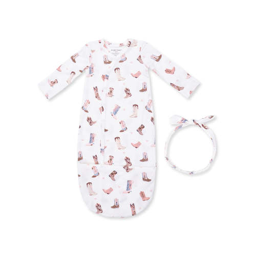 Bundle Gown & Knot Headband Set, Buckarette Boots