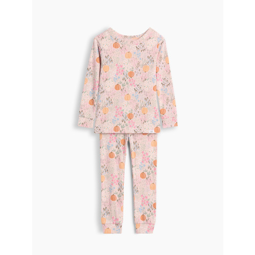 Baby & Toddler Organic Brushed Cotton Floral Pumpkin PJ Set