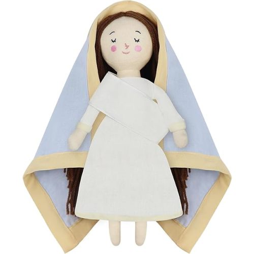 free-space Blessed Virgin Mary Doll and Baby Jesus Plush Religious Figure Playset for Boy Girl Christening Gift(Virgin Mary)