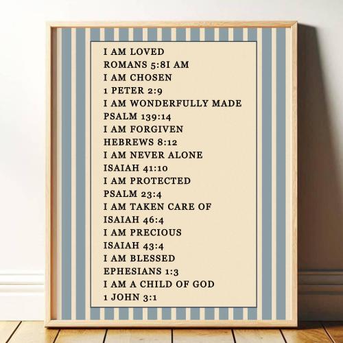 Christian Affirmation Print Wall Art, Christian Wall Art, Boys Nursery Print, Boys Bedroom Decor, Bible Verse Print, Child of God,  PR006