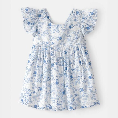 Baby Girl Floral Ruffle Dress - Blue/White - OshKosh B'gosh | Carter's