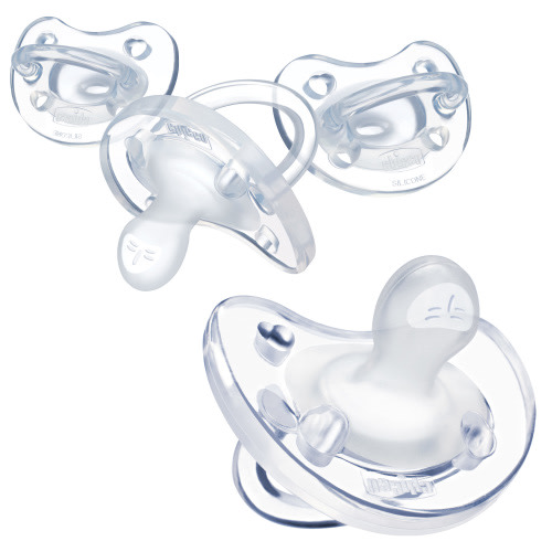 Chicco PhysioForma® Orthodontic One-Piece Silicone Pacifier, 4-Pack, 0-6m - Clear