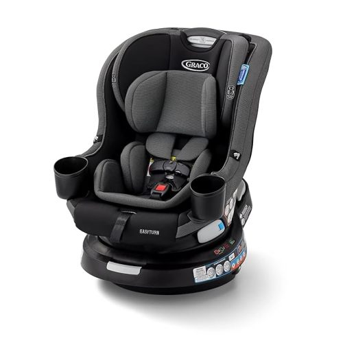 Graco EasyTurn 360 2-in-1 Convertible Car Seat, 360 Degree Rotating Infant to Toddler Rotating Car Seat, 2 Modes Forward and Rear Facing, Slim Design, Cyran