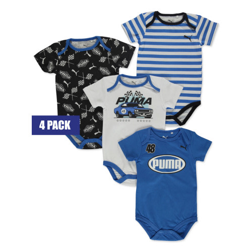 Puma Baby Boys' 4-Pack Race Car Bodysuits