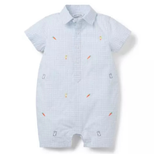 Baby Light Blue Gingham The Gingham Garden Baby Romper by Janie and Jack