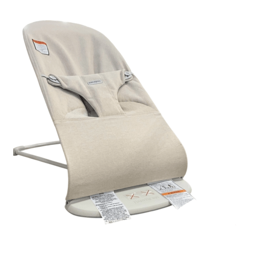 BabyBjorn Bouncer Bliss, Light Gray Frame, Light Beige Woven Melange