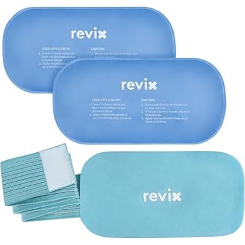 REVIX Cold Packs for Injuries, 2 Gel Packs, Soft and Flexible Hot & Cold Compress Large Ice Pack Wraps for Back, Knee, Leg and Ankle, Enhancing Comfort and Soothing Fatigue, 12" x 6"