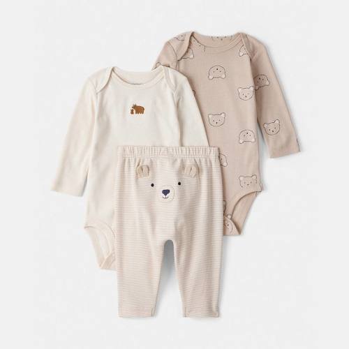 Baby Boy Carter's 3-pc. Bear Print Long Sleeve Bodysuit & Pant Set
