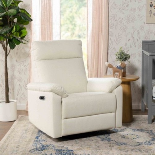 daVinci Suzy Electronic Recliner and Swivel Glider with USB Charging Port - Vanilla