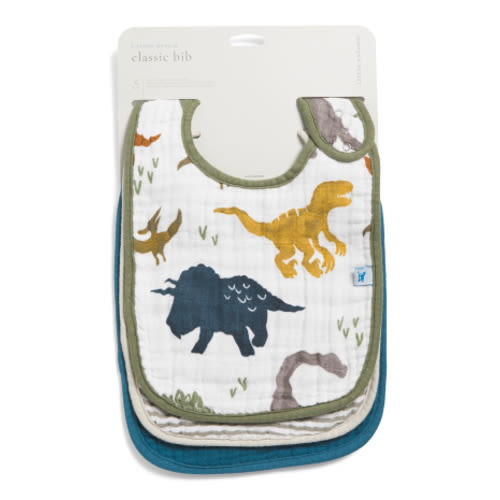 3pk Dino Friends Muslin Classic Bibs | Baby Gear & Essentials | Marshalls