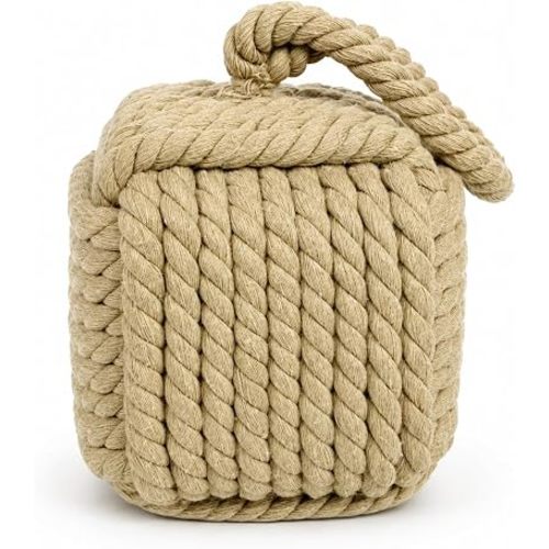 5.5 lb Decorative Rope Door Stoppers for Indoor Use, Rustic Decor, Natural