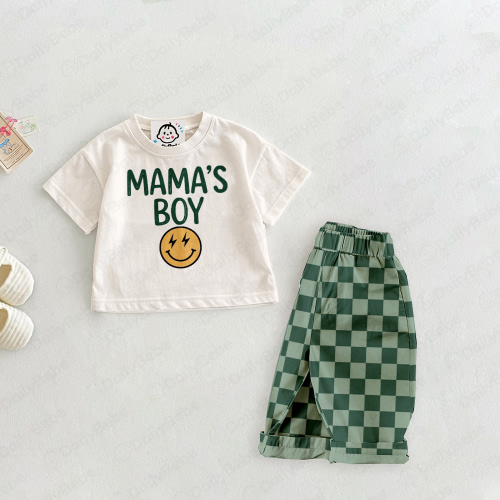 MAMA'S BOY Baby & Kids Smiley Checkerboard Set