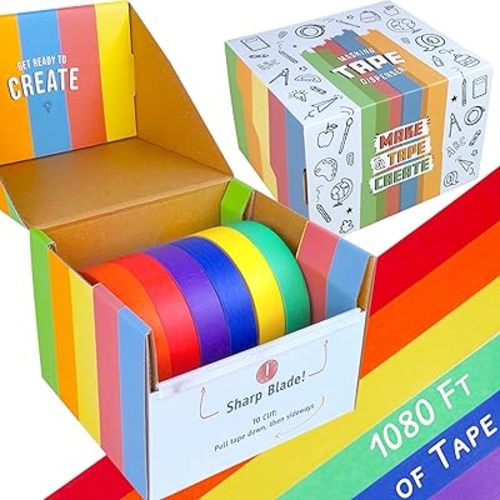 Masking Tape Dispenser with Rolls – Multi-Roll Classroom Craft Tape Station