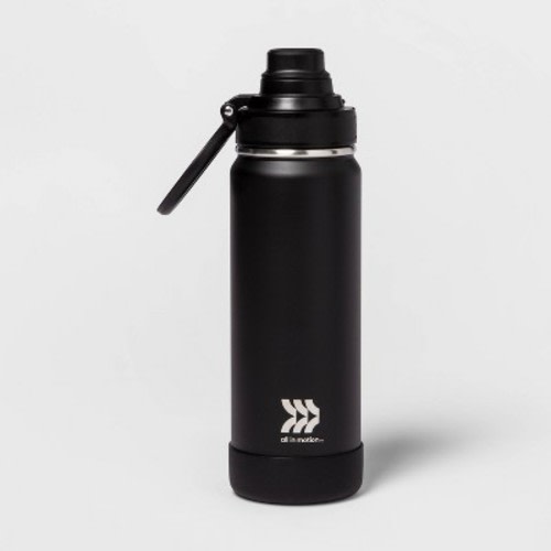24oz Vacuum Insulated Stainless Steel Water Bottle Black - All In Motion™: Portable Drinkware