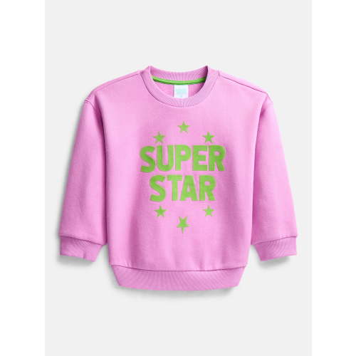 Wonder Nation Toddler Girls Graphic Fleece Crewneck with Long Sleeves, Sizes 12M-5T