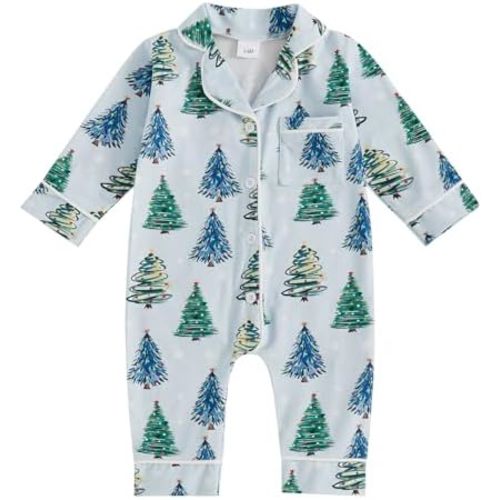 Balaflyie Baby Girl Button Down Pajamas Romper One-Piece Jumpsuit Long Sleeve Sleeper Infant Sleepwear